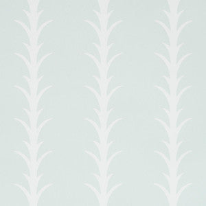 Schumacher Wallpaper Acanthus Stripe Ivory On Mineral 5014770