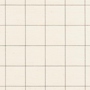 Schumacher Wallpaper Windowpane Embroidered Sisal Java 5015201