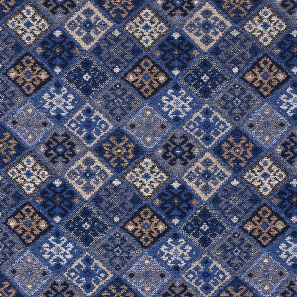 Kilim Weave Blue 67143 by Schumacher Designer Fabric Luxe Lodge 10.75" - Swanky Fabrics -