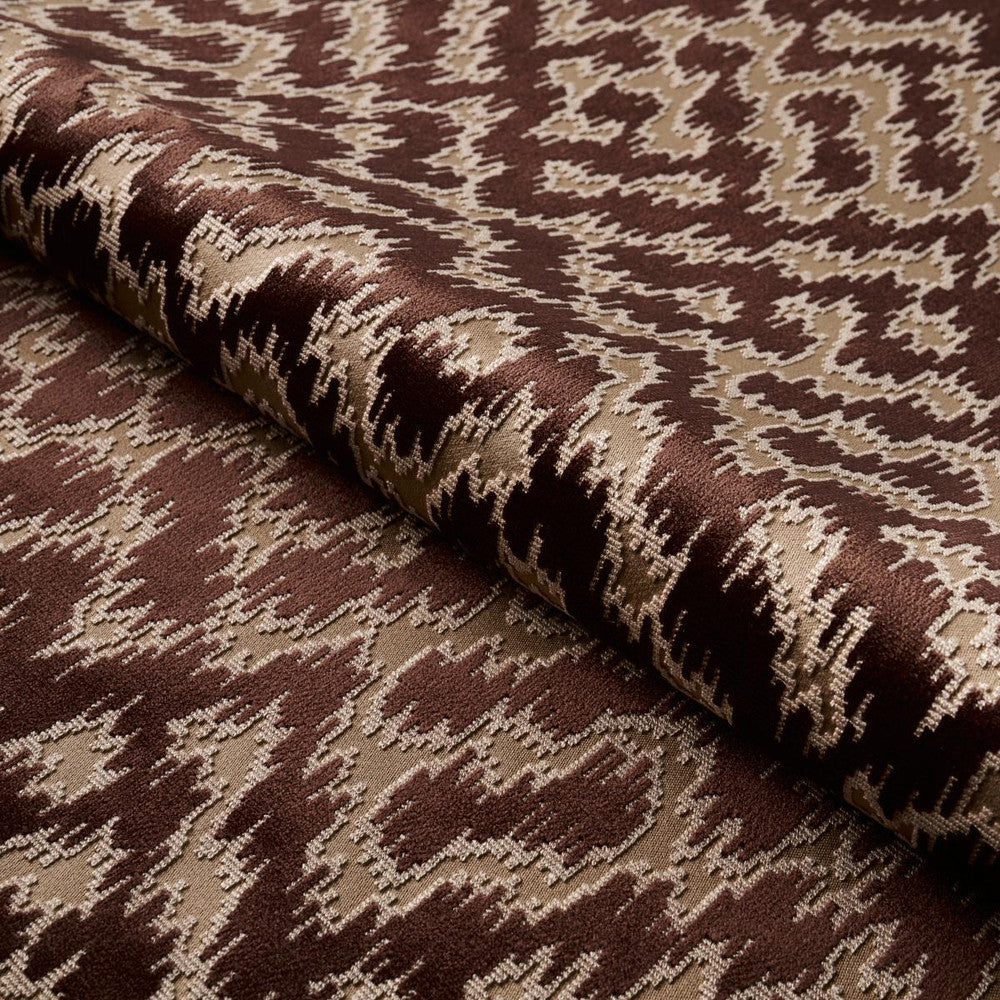 Serenissimo Velvet Toffee 68673 by Schumacher Designer Fabric Cut & Patterned Velvets 13.38" - Swanky Fabrics -