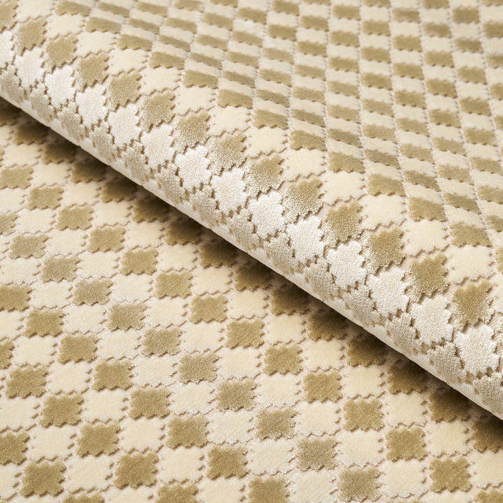 Marrakesh Velvet Champagne 65644 by Schumacher Designer Fabric Cut & Patterned Velvets 1.0" - Swanky Fabrics -