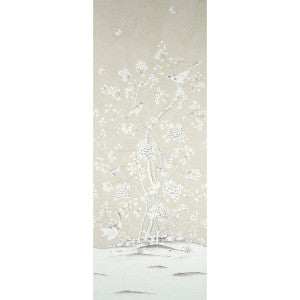 Schumacher Wallpaper Chinois Palais Panel Stone 5015440