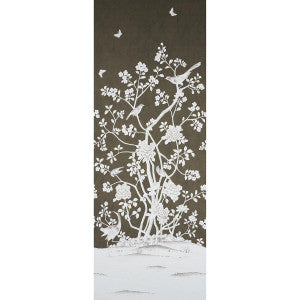 Schumacher Wallpaper Chinois Palais Panel Chocolate 5007129