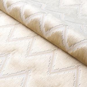 Schumacher Fabric Chevron Velvet Champagne 72844