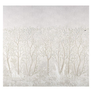 Schumacher Wallpaper Brindille Golden Accented Alabaster 5010924