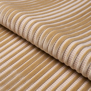 Schumacher Fabric Chimay Stripe Velvet Champagne 82153