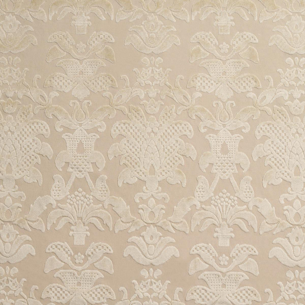 Limbourg Damask Velvet Pearl 82161 by Schumacher Designer Fabric Cut & Patterned Velvets 13.38" - Swanky Fabrics -