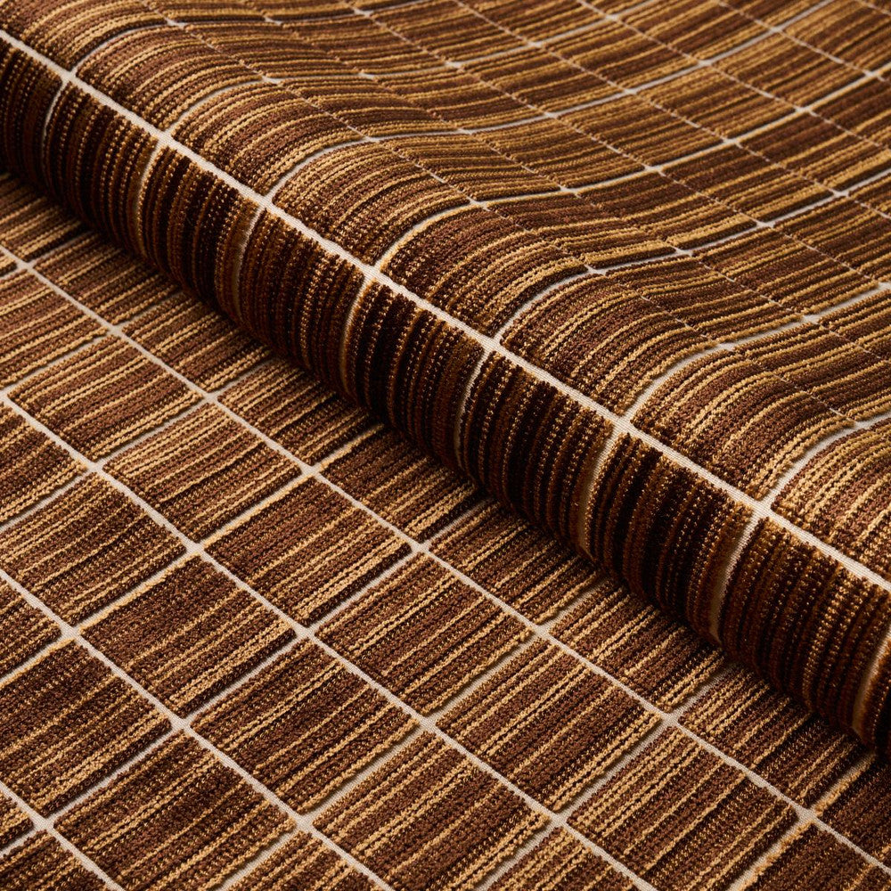Corneille Velvet Mocha 79633 by Schumacher Designer Fabric Cut & Patterned Velvets 6.88" - Swanky Fabrics -