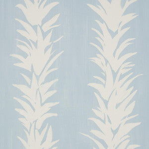 Schumacher Wallpaper White Lotus Soft Blue 5013664