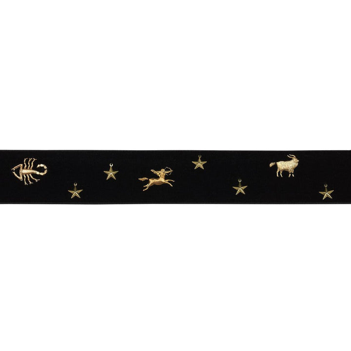 Carmen Velvet Tape Black 82870 by Schumacher Designer Trim Charlap Hyman & Herrero - Swanky Fabrics -