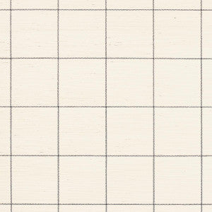 Schumacher Wallpaper Windowpane Embroidered Sisal Charcoal 5015202