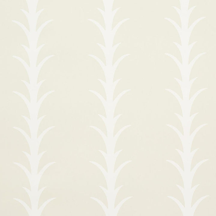 Acanthus Stripe Ivory On Neutral 5014771 by Schumacher Designer Wallpaper Moon River 10.75" - Swanky Fabrics -
