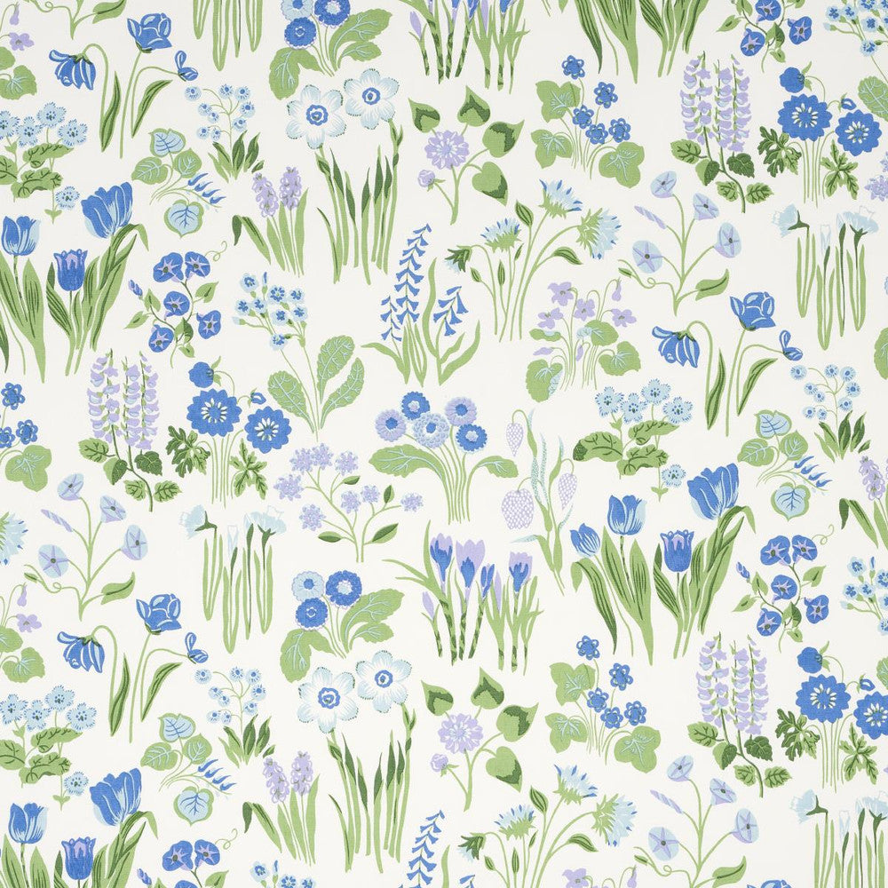 Carly Blue Bell 179082 by Schumacher Designer Fabric Moon River 27.0" - Swanky Fabrics -