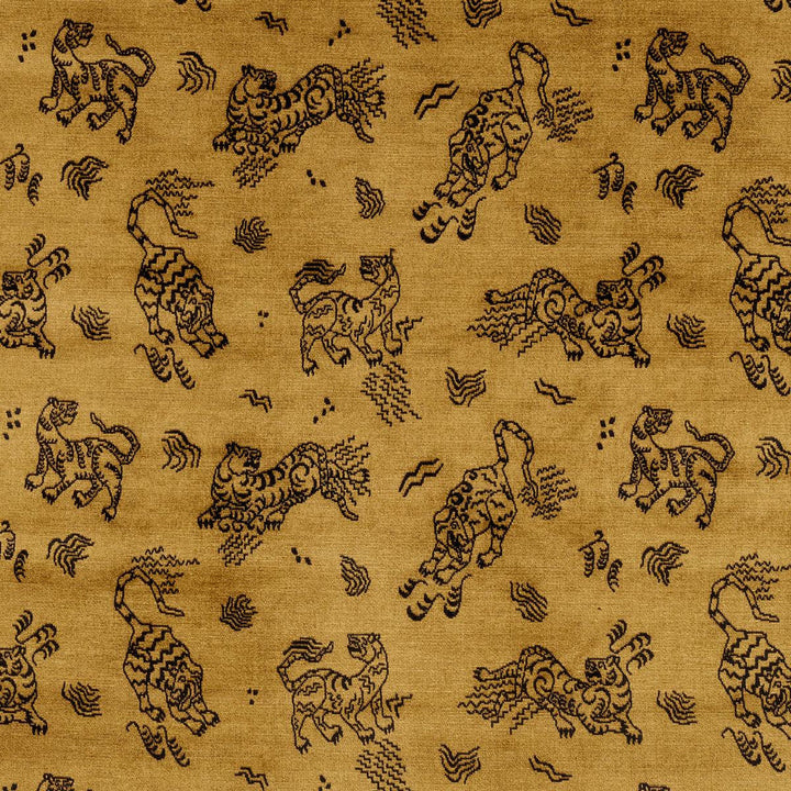 Kinabalu Velvet Gold 82170 by Schumacher Designer Fabric Cut & Patterned Velvets 13.5" - Swanky Fabrics -