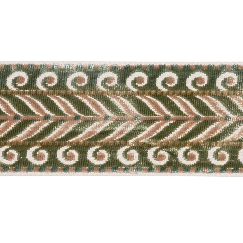Marion Velvet Tape Jade 77626 by Schumacher Designer Trim Cut & Patterned Velvets - Swanky Fabrics -