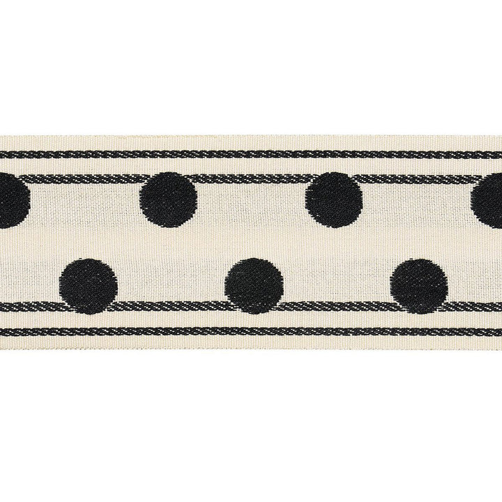 Bianca Tape Ivory Noir 82790 by Schumacher Designer Trim Regine - Swanky Fabrics -