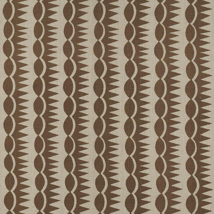 Dagger Stripe Brown On Natural 181530 by Schumacher Designer Fabric Drusus Tabor 3.88" - Swanky Fabrics -