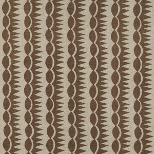 Schumacher Fabric Dagger Stripe Brown On Natural 181530