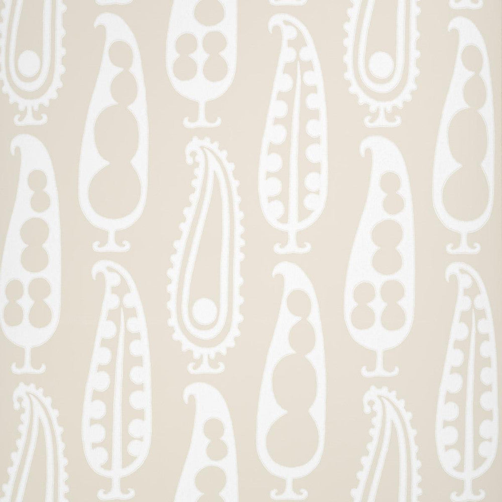 Paisley Peas Natural 5015382 by Schumacher Designer Wallpaper Drusus Tabor 9.0" - Swanky Fabrics -