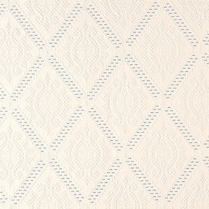 Schumacher Fabric Eugenie Ivory / Bleu 69131