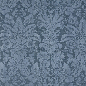 Schumacher Fabric Colette Linen/Silk Damask Indigo 69142