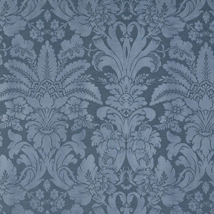 Colette Linen/Silk Damask Indigo 69142 by Schumacher Fabric Schumacher Fabric Colette Linen/Silk Damask Indigo 69142Fabric LINEN 75% ITALY </p><p>Repeat: H: HORZ. 25 1/2" (65CM) , V: VERT. 27" (69CM) 51 - Fabric Carolina -