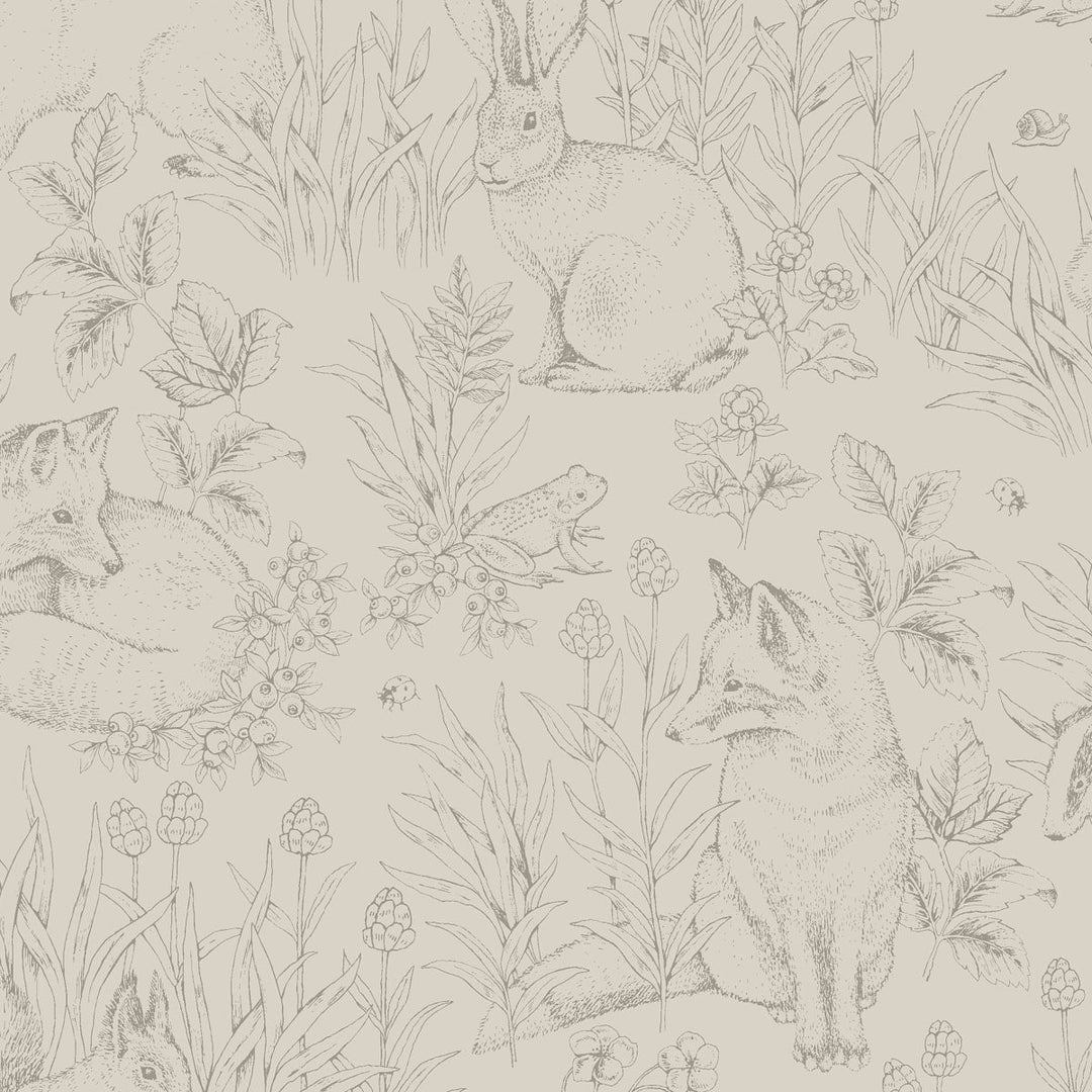 Schumacher Wallcovering Forest Friends - Stone
