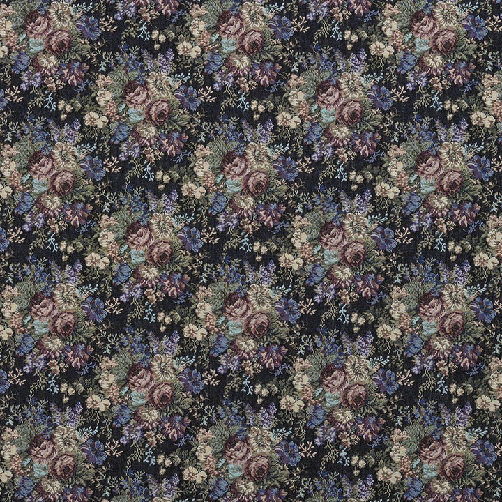 6927 Ebony Rose by Charlotte Designer Fabric Glorious Gardens 80% Polyester, 20% Cotton Asia Exceeds 100,000 Wyzenbeek Rubs (Heavy Duty) Horizontal: 10.0" x Vertical: 7.0" 54 Inches - Swanky Fabrics -