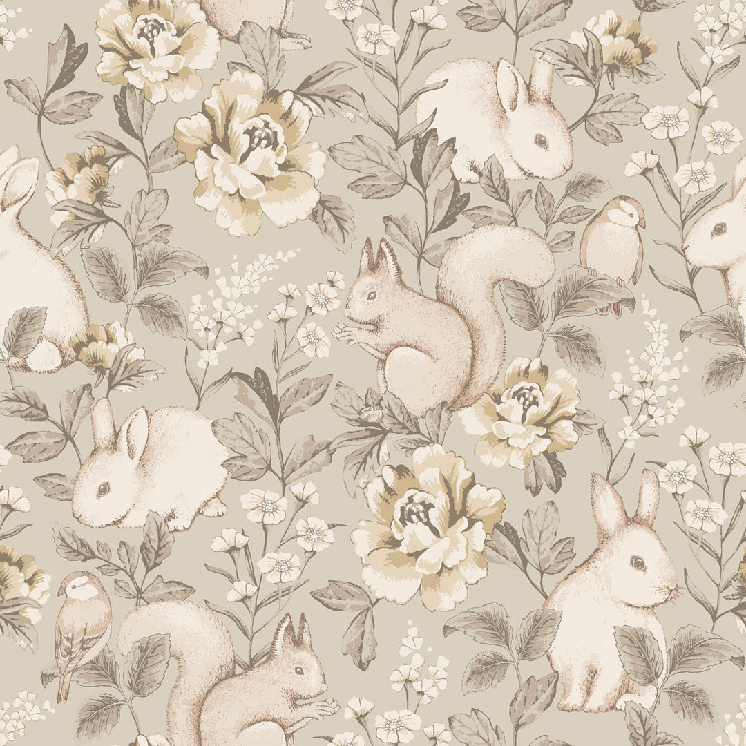 Schumacher Wallcovering Magic Forest - Taupe