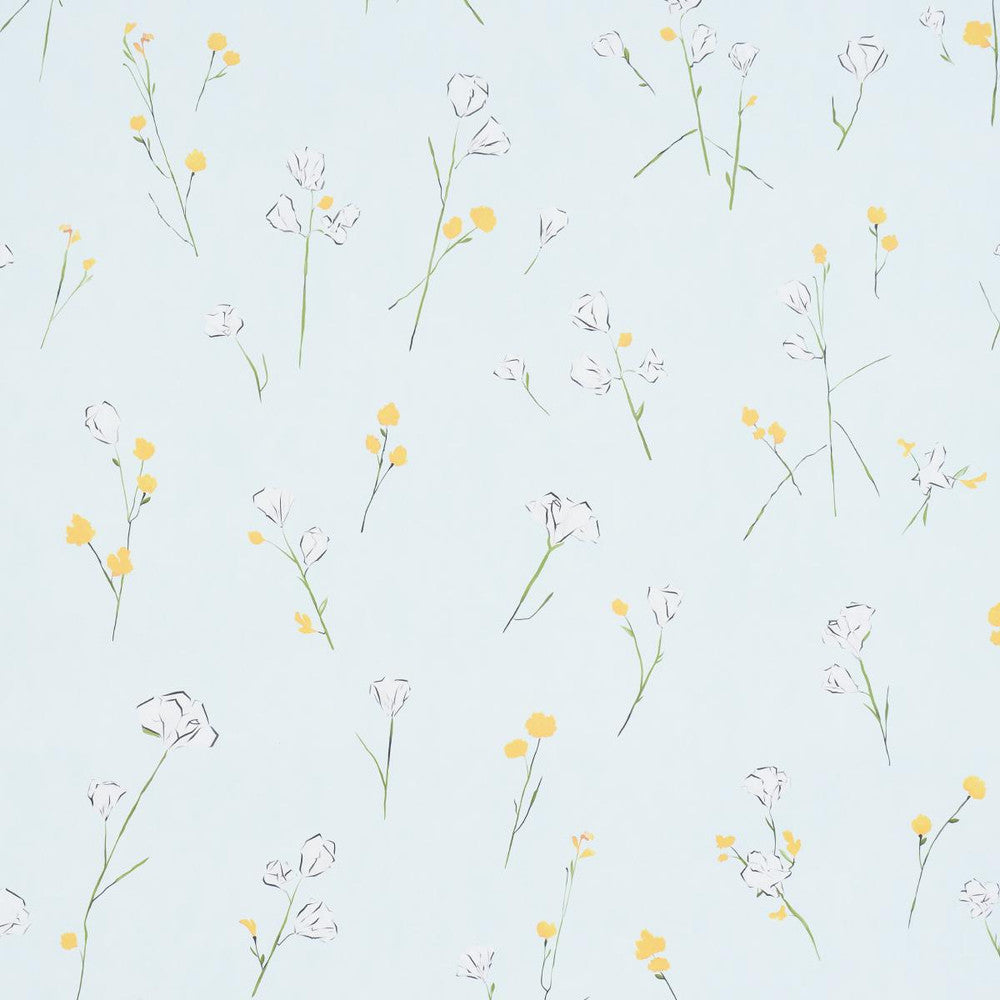 Alex'S Floral Mist Blue 5016401 by Schumacher Designer Wallpaper Schumacher Design Lab 54.0" - Swanky Fabrics -
