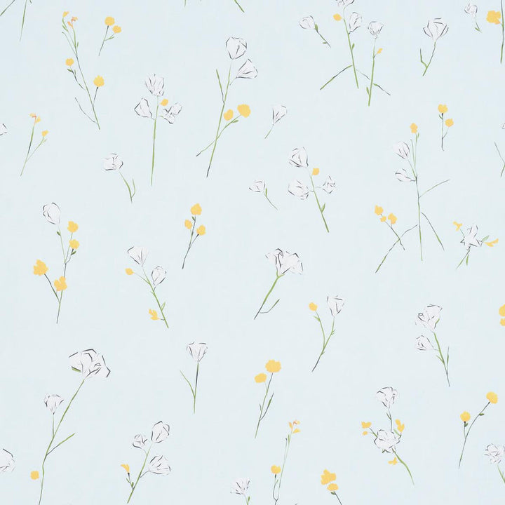 Alex'S Floral Mist Blue 5016401 by Schumacher Designer Wallpaper Schumacher Design Lab 54.0" - Swanky Fabrics -