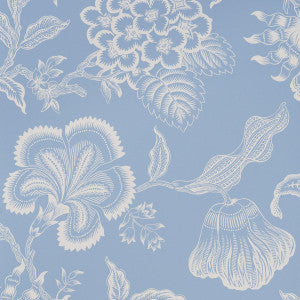 Schumacher Wallpaper Hothouse Flowers Silhouette Bliss Blue 5015321