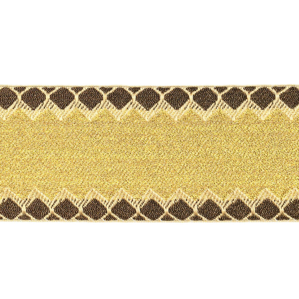 Allure Metallic Tape Gold 83562 by Schumacher Designer Trim Statement Trims 2.25" - Swanky Fabrics -