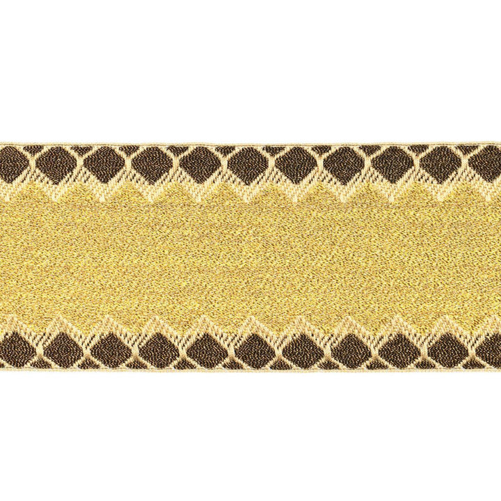 Allure Metallic Tape Gold 83562 by Schumacher Designer Trim Statement Trims 2.25" - Swanky Fabrics -