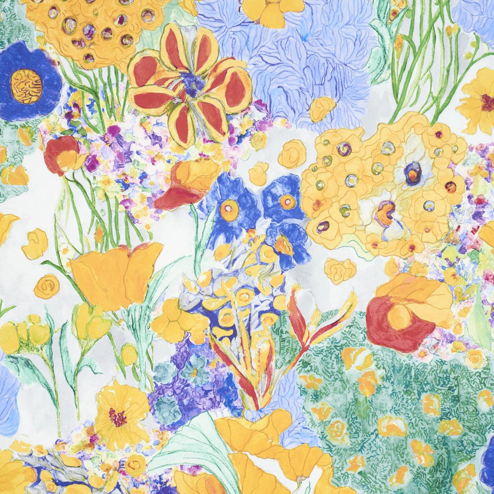 Frank'S Garden Primary 5016420 by Schumacher Designer Wallpaper Schumacher Design Lab 27.0" - Swanky Fabrics -
