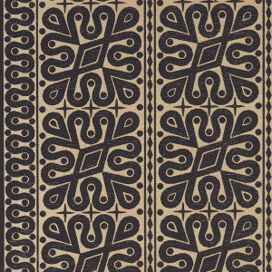 Schumacher Wallpaper Borneo Grasscloth Black 5015412