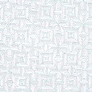Schumacher Fabric Amazing Maze Indoor/Outdoor Aqua Breeze 65326