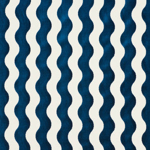 Schumacher Fabric The Wave Velvet Navy 69423