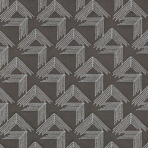 Schumacher Fabric V Step Charcoal 69433