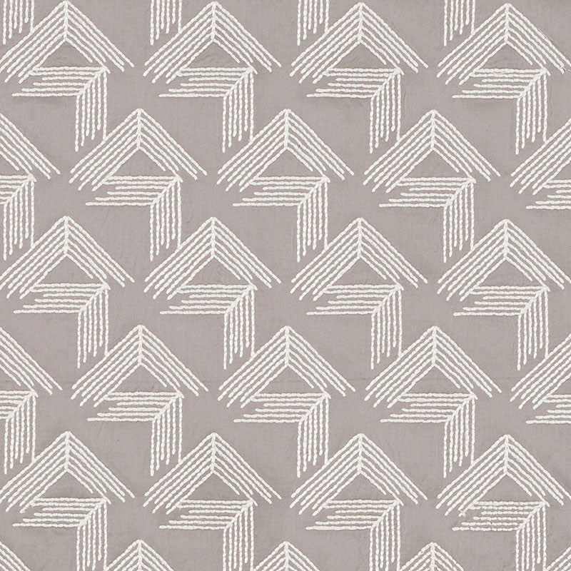 V Step Pale Grey 69434 by Schumacher Designer Fabric MILES REDD See Sample INDIA MEDIUM DUTY </p><p>Repeat: Horizontal: 2" (5CM) and Vertical: 6 1/4" (16CM) 50 5/8" (129CM) - Swanky Fabrics -
