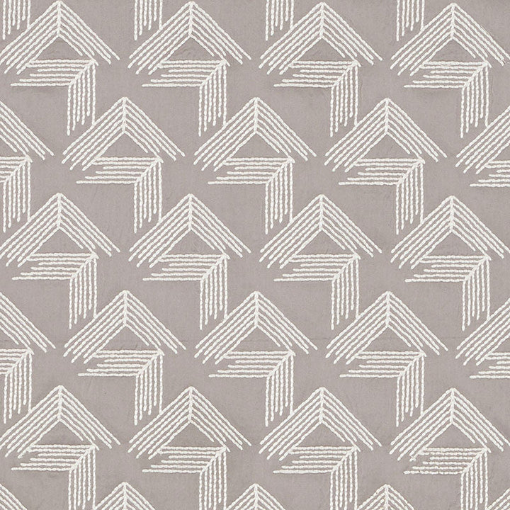 V Step Pale Grey 69434 by Schumacher Designer Fabric MILES REDD COTTON 38% SPUN VISCOSE 30% INDIA MARTINDALE 16,000 </p><p>Repeat: Horizontal: 2" (5CM) and Vertical: 6 1/4" (16CM) 50.625 - Swanky Fabrics -
