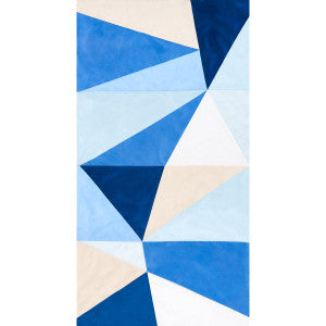 Schumacher Fabric Cubist Silk Panel Blue 69454