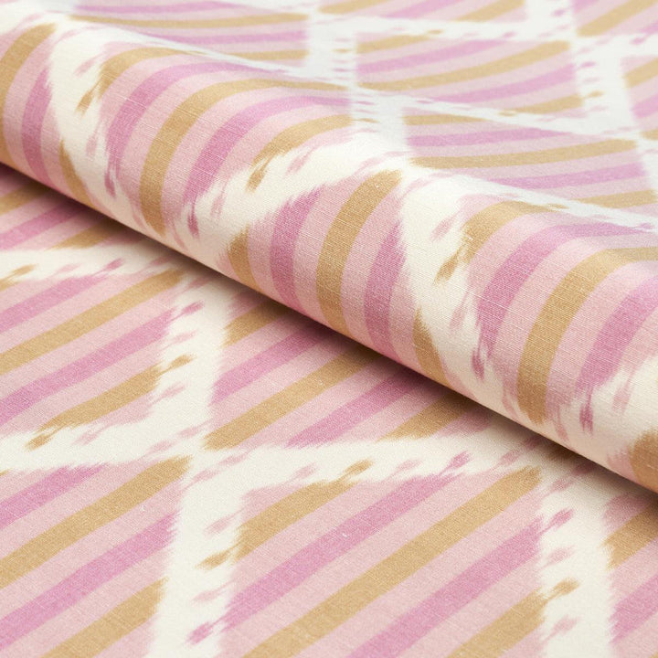 Kai Striped Ikat Pink 181292 by Schumacher Designer Fabric Ikats 10.75" - Swanky Fabrics -