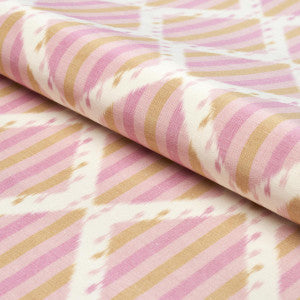 Schumacher Fabric Kai Striped Ikat Pink 181292