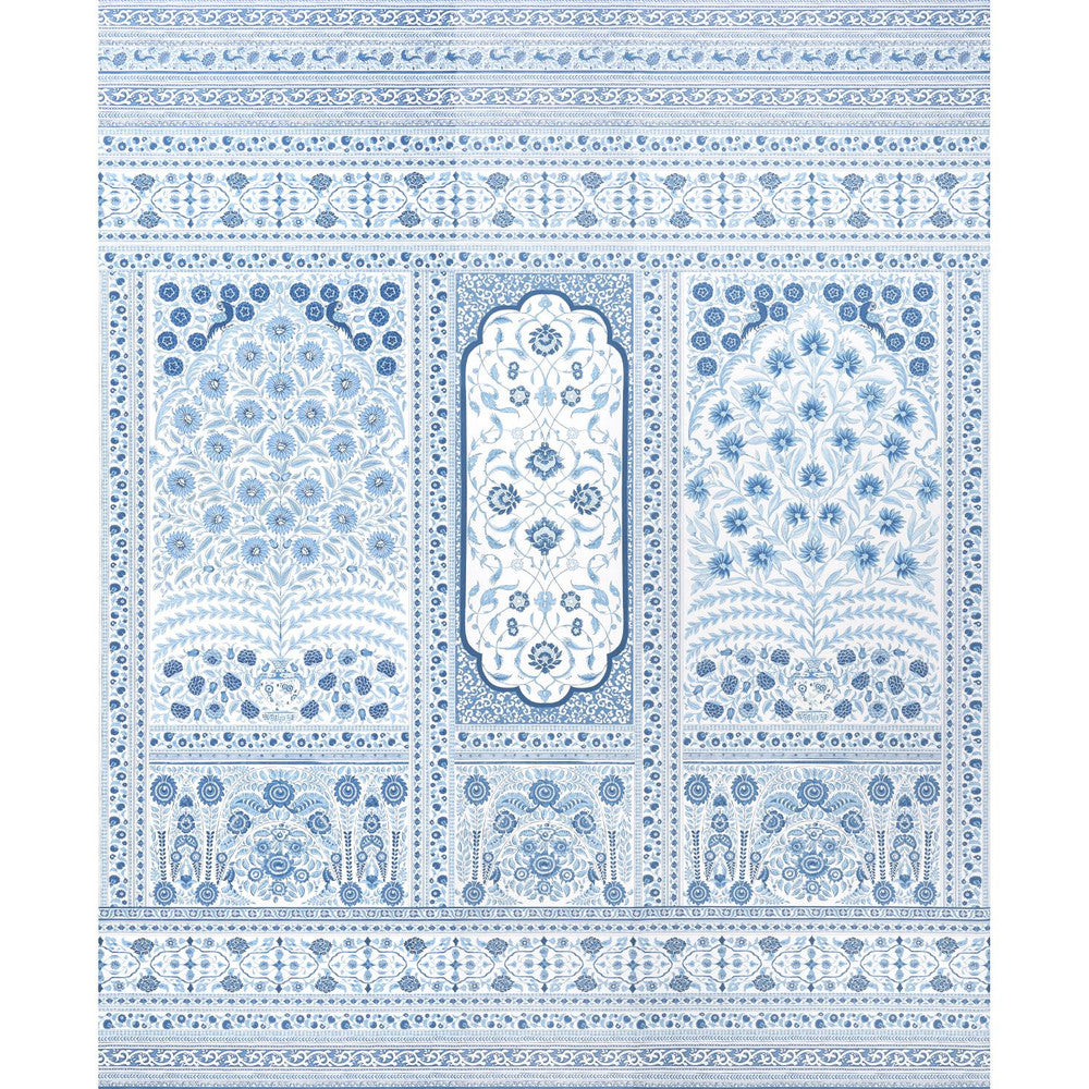 Montecito Indigo 5015830 by Schumacher Designer Wallpaper Mark D. Sikes 135.0" - Swanky Fabrics -