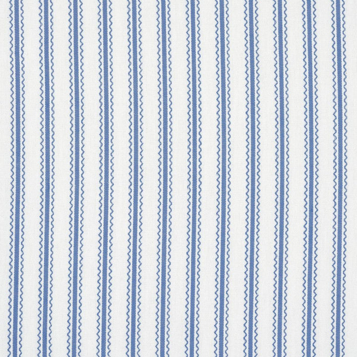 Birdie Ticking Stripe Indigo 83702 by Schumacher Designer Fabric Mark D. Sikes - Swanky Fabrics -