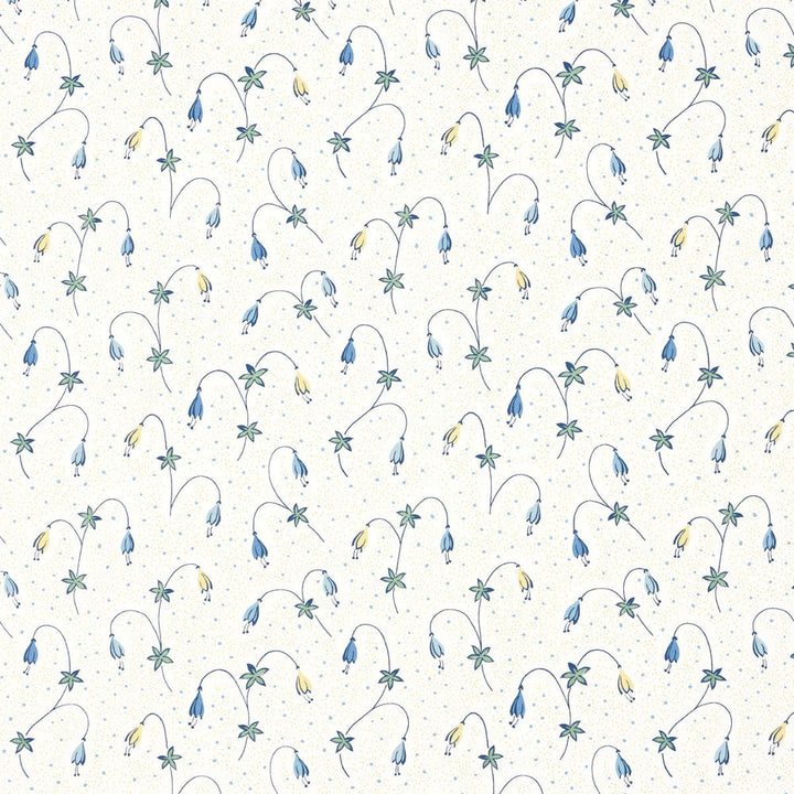 Lolly Floral Blues 5015750 by Schumacher Designer Wallpaper Domino Effect - Swanky Fabrics -