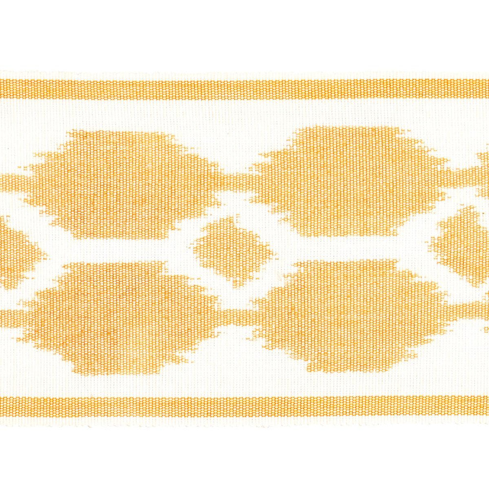 Telia Tape Ochre 73696 by Schumacher Designer Trim Ikats 3.5" - Swanky Fabrics -