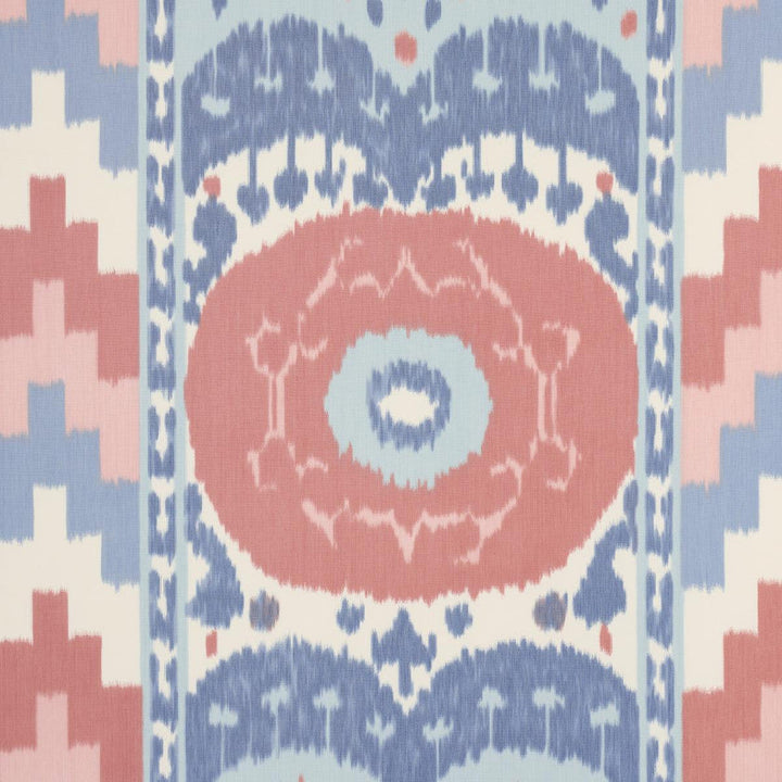 Samarkand Ikat Ii Chambray & Coral 176065 by Schumacher Designer Fabric Ikats 28.0" - Swanky Fabrics -