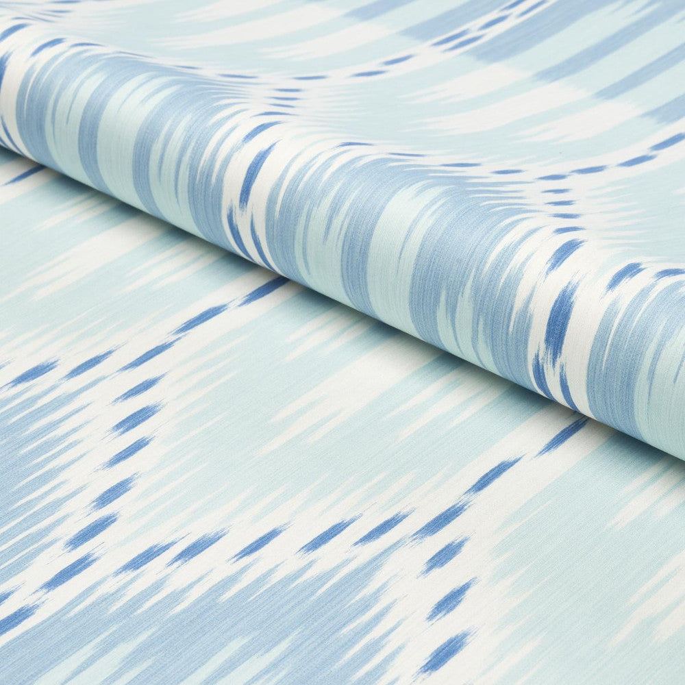 Bukhara Ikat Sky And Aqua 176085 by Schumacher Designer Fabric Ikats 13.12" - Swanky Fabrics -
